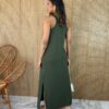 fernandaramosstore com br vestido longo de malha alca grossa com fenda verde militar