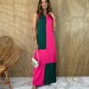 fernandaramosstore com br vestido longo de malha alca grossa pink e verde militar