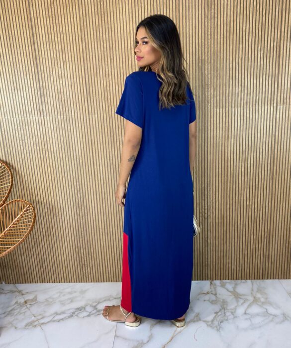 fernandaramosstore com br vestido longo de malha sem bojo manga curta azul e vermelho 2