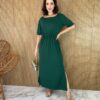 fernandaramosstore com br vestido longo de malha sem bojo manga curta com elastico verde 1