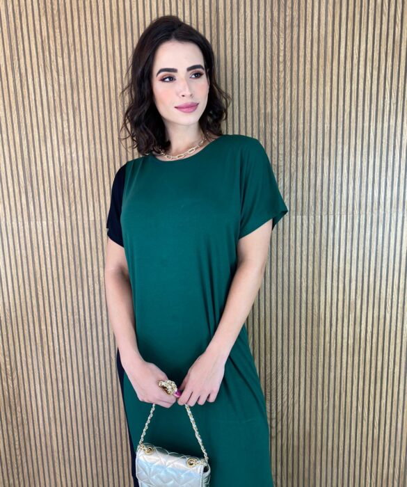 fernandaramosstore com br vestido longo manga curta de malha verde e preto 1