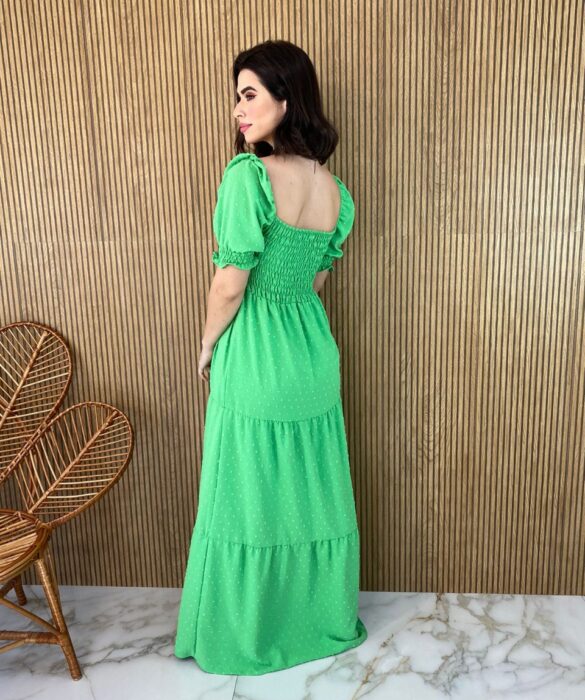 fernandaramosstore com br vestido longo sem bojo pipoquinha verde com detalhe plissado 2