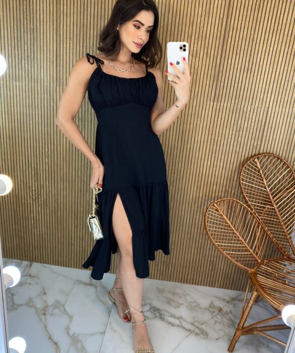 fernandaramosstore com br vestido midi com bojo e fenda alca regulavel preto 2