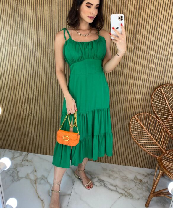 fernandaramosstore com br vestido midi com bojo e fenda alca regulavel verde 1