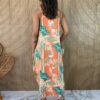 fernandaramosstore com br vestido midi de malha sem bojo alca fina estampa folhas laranja