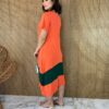 fernandaramosstore com br vestido midi de malha sem bojo manga curta laranja e verde 3