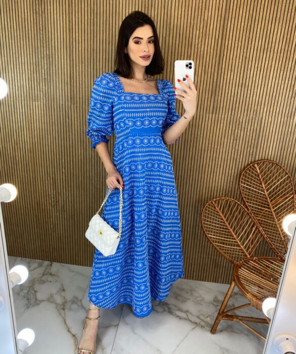 fernandaramosstore com br vestido midi sem bojo bordado azul