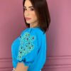 fernandaramosstore com br blusa feminina azul manga com detalhe verde lima 1