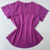 fernandaramosstore com br blusa feminina manga curta detalhe nas mangas fucsia 2