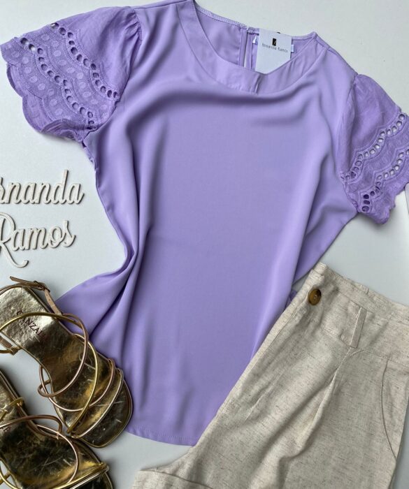 fernandaramosstore com br blusa feminina manga curta detalhe nas mangas lilas 1