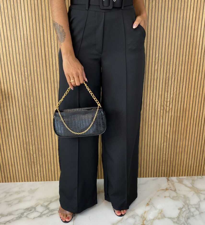 Calça Feminina Pantalona Preta - Fernanda Ramos Store