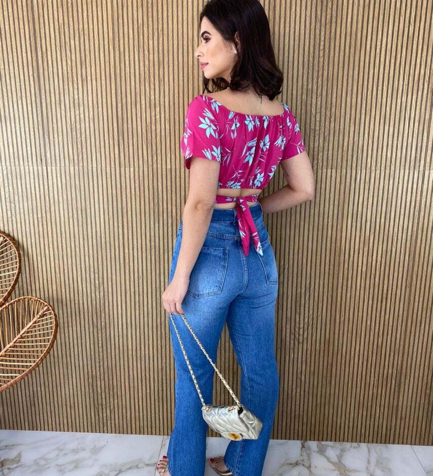 Calça Jeans Feminina Rayane com Amarração - Fernanda Ramos Store