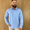 Camisa Essencial Slim Masculina Ogochi Azul 0011 - Fernanda Ramos Store