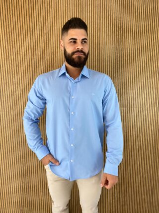 Camisa Essencial Slim Masculina Ogochi Azul 0011 - Fernanda Ramos Store