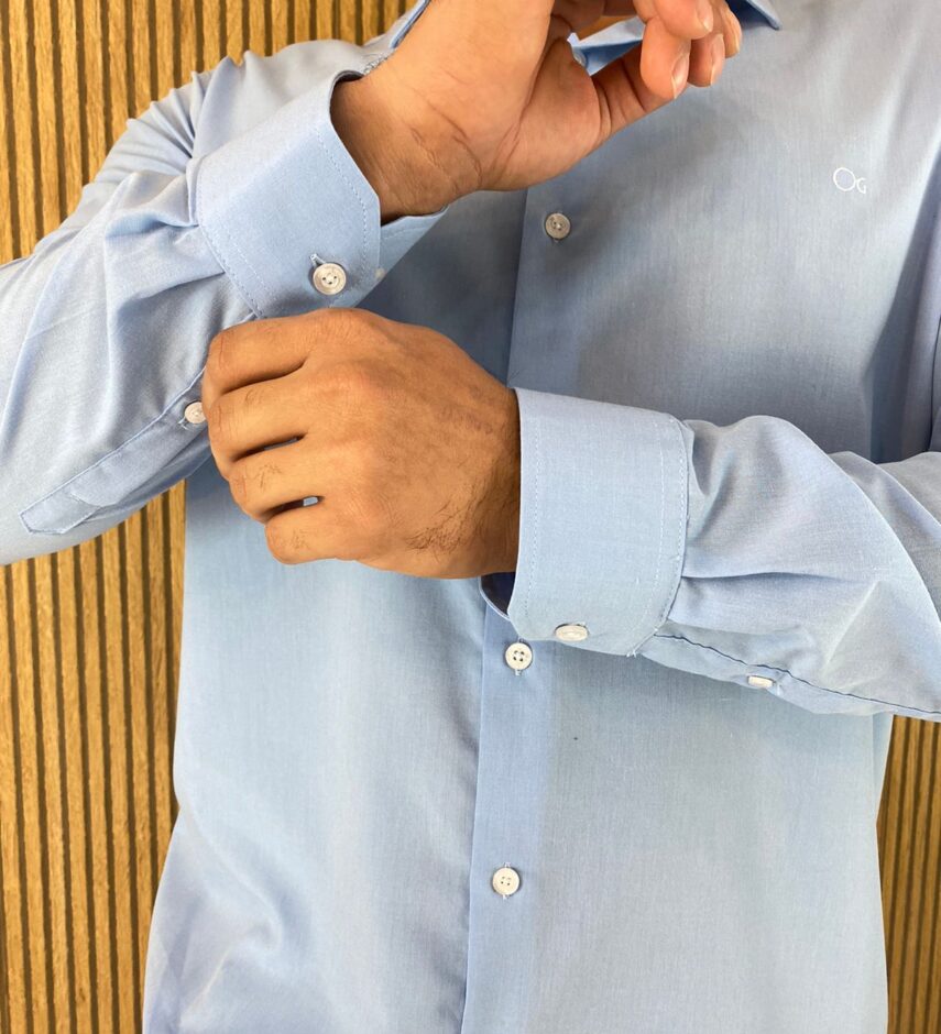 Camisa Essencial Slim Masculina Ogochi Azul 0011 - Fernanda Ramos Store