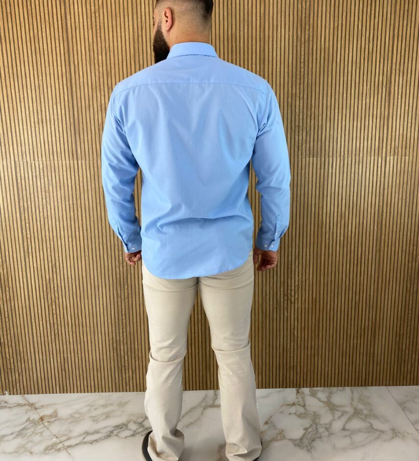 Camisa Essencial Slim Masculina Ogochi Azul 0011 - Fernanda Ramos Store