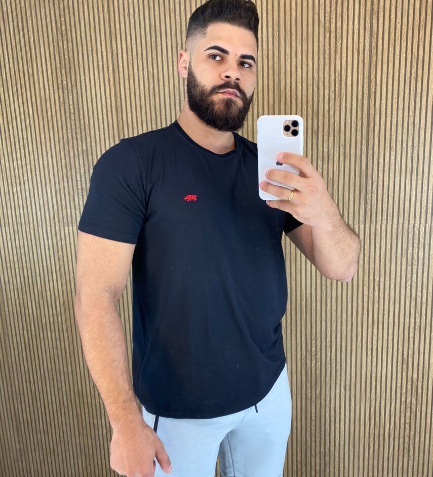 Camiseta Masculina Basic Plus Preta - Fernanda Ramos Store
