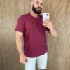 Camiseta Masculina Basic Plus Vinho - Fernanda Ramos Store