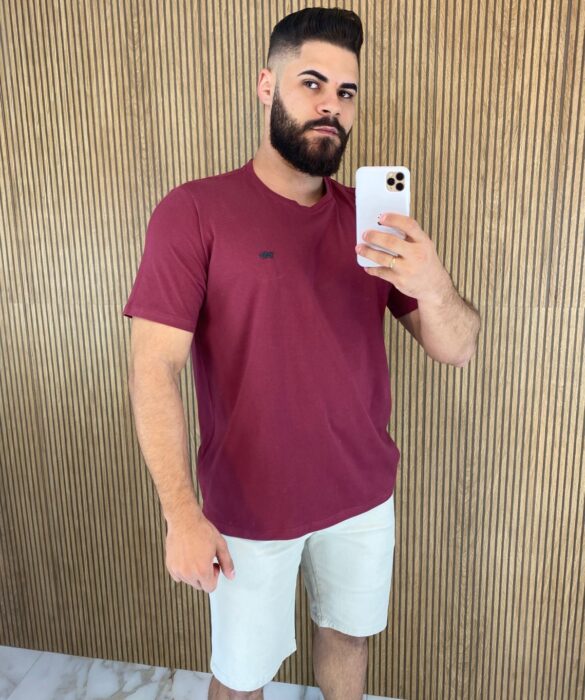 Camiseta Masculina Basic Plus Vinho - Fernanda Ramos Store