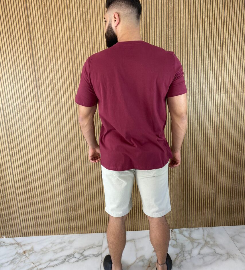 Camiseta Masculina Basic Plus Vinho - Fernanda Ramos Store