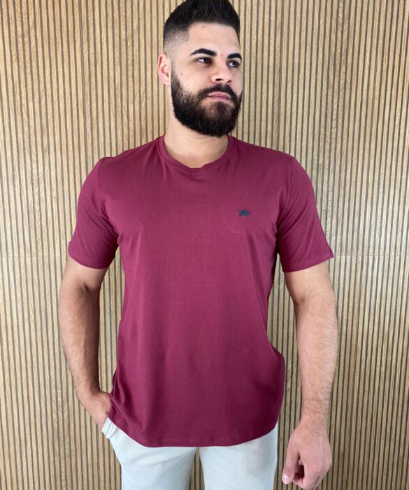 Camiseta Masculina Basic Plus Vinho - Fernanda Ramos Store