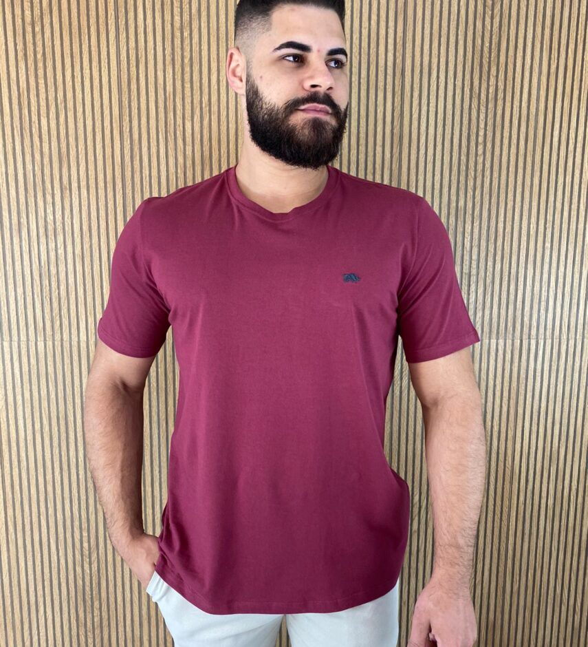 Camiseta Masculina Basic Plus Vinho - Fernanda Ramos Store