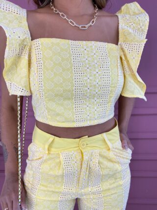 fernandaramosstore com br conjunto feminino calca e cropped sem bojo bordado amarelo 2