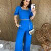 fernandaramosstore com br conjunto feminino calca pantalona e cropped com bojo azul 1