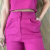 fernandaramosstore com br conjunto feminino linho calca e cropped sem bojo fucsia 4