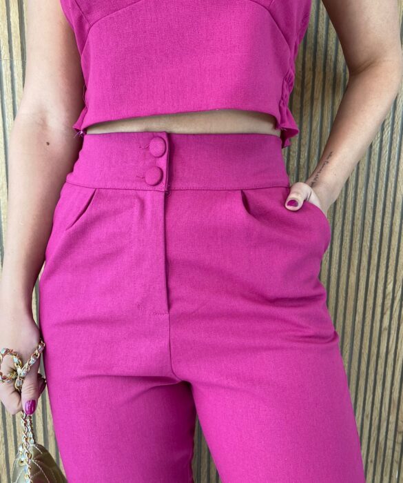 fernandaramosstore com br conjunto feminino linho calca e cropped sem bojo fucsia 4