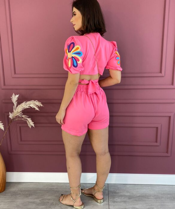 fernandaramosstore com br conjunto feminino pink fluor cropped bordado e short 8