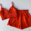 fernandaramosstore com br conjunto feminino short com botoes e cropped com bojo coral 1