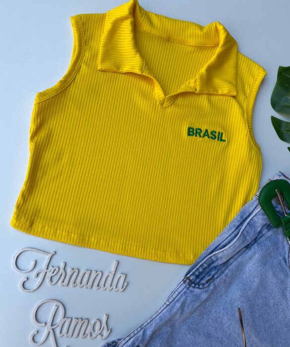 fernandaramosstore com br cropped feminino amarelo canelado com gola sem bojo 1