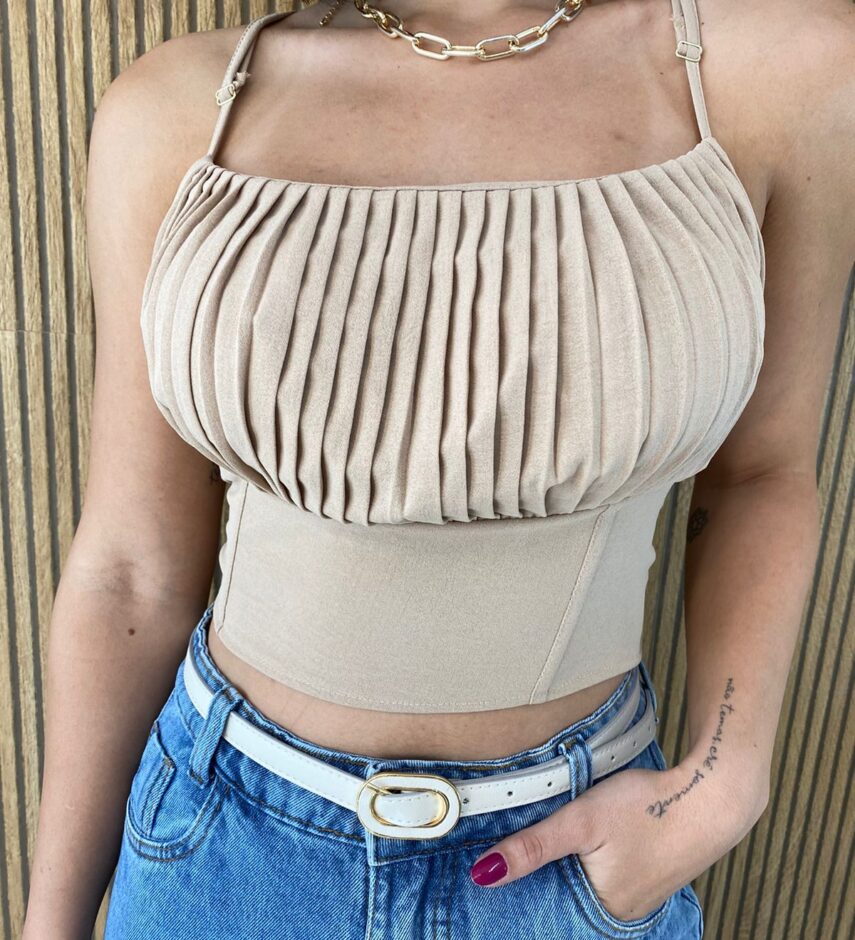 fernandaramosstore com br cropped feminino com bojo plissado de alca regulavel bege 2