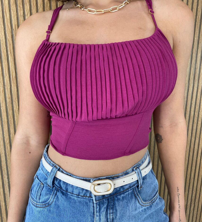 fernandaramosstore com br cropped feminino com bojo plissado de alca regulavel fucsia 2