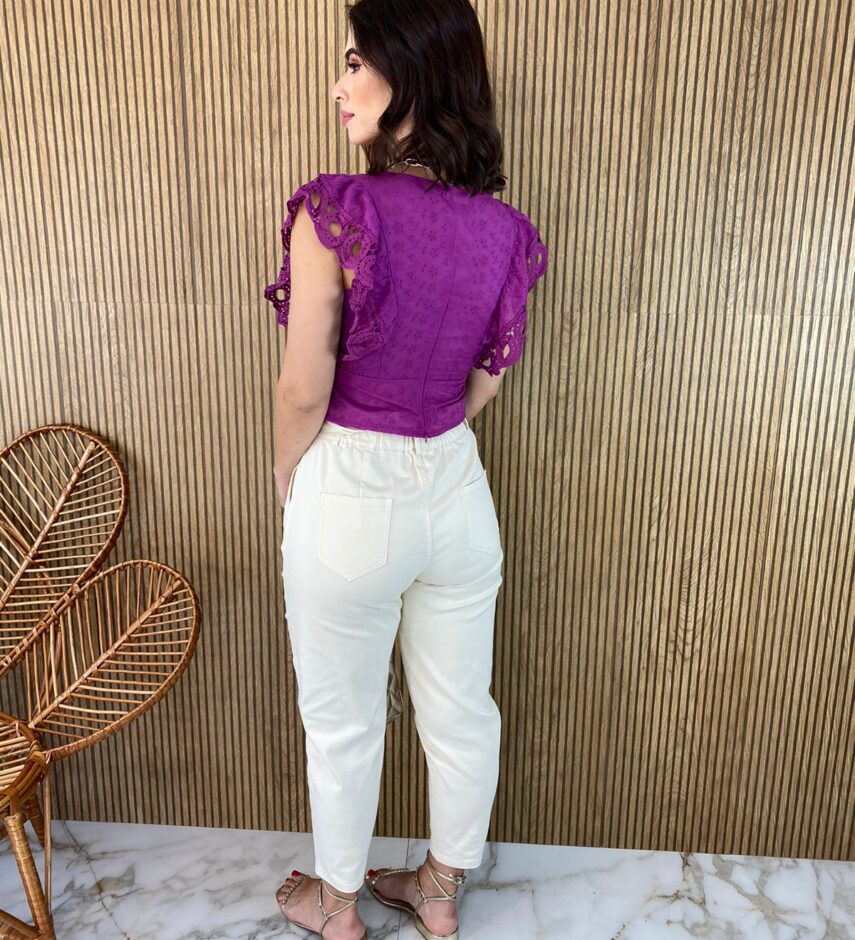 Cropped Feminino sem Bojo de Laise Ziper Atrás Fúcsia - Fernanda Ramos Store