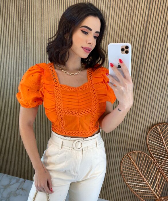 fernandaramosstore com br cropped feminino sem bojo manga laise com detalhes laranja 2