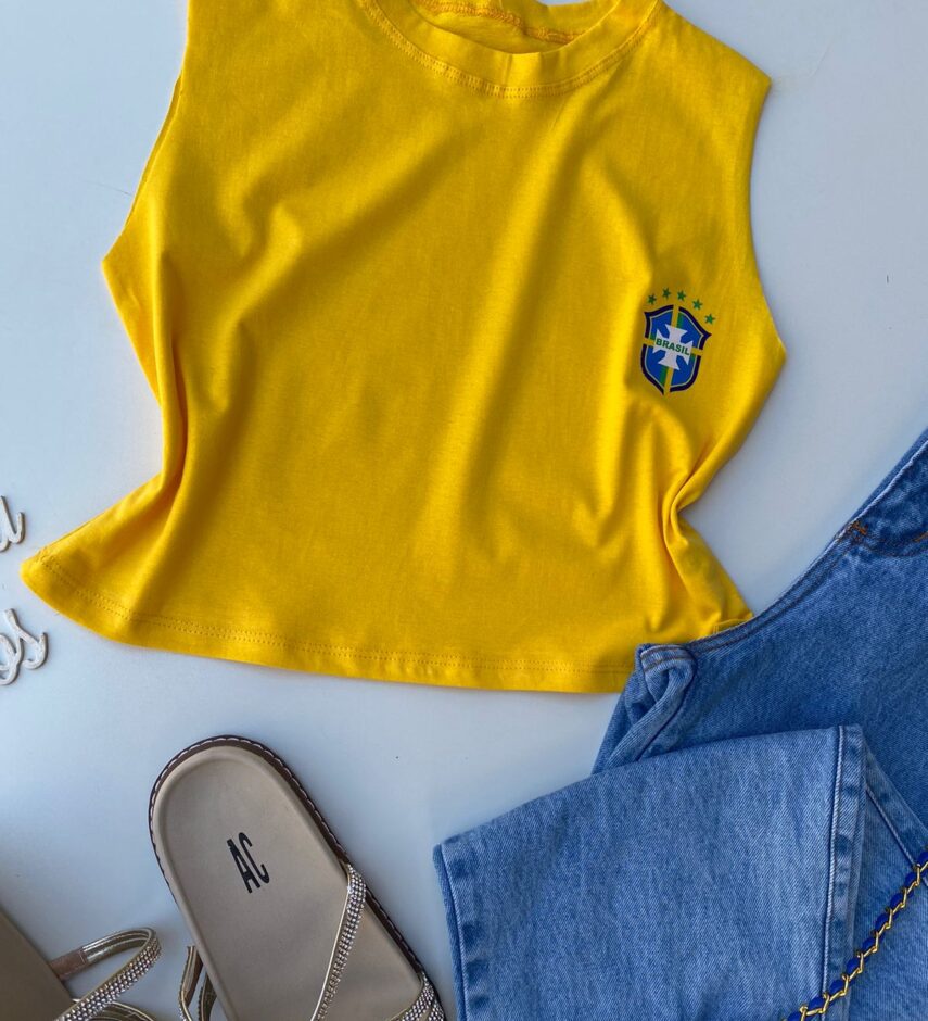 fernandaramosstore com br cropped feminino sem manga com estampa amarelo