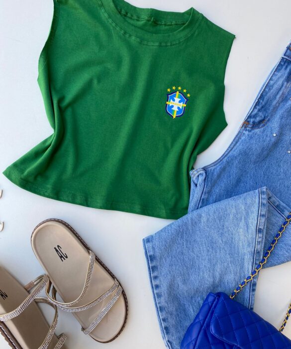 fernandaramosstore com br cropped feminino sem manga com estampa verde