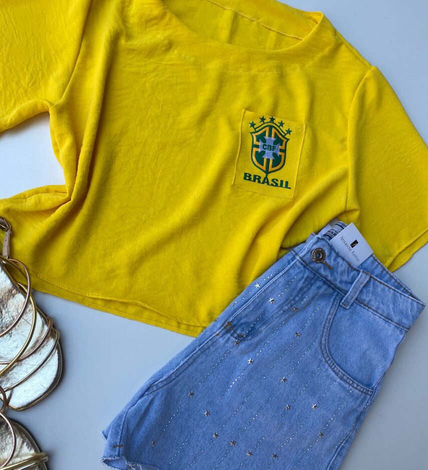 fernandaramosstore com br cropped sem bojo manga curta amarelo com detalhes verde e bolso 1
