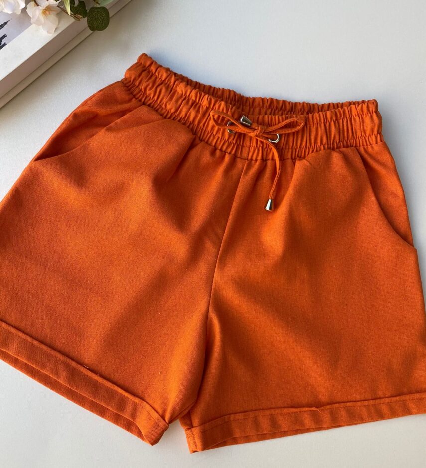 fernandaramosstore com br short feminino viscolinho com amarracao laranja 1