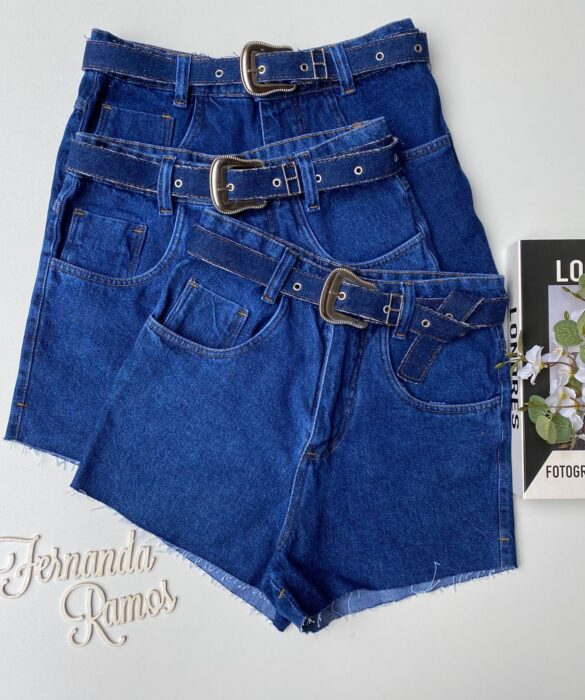 Short Jeans Feminino com Cinto 430 Fernanda Ramos Store