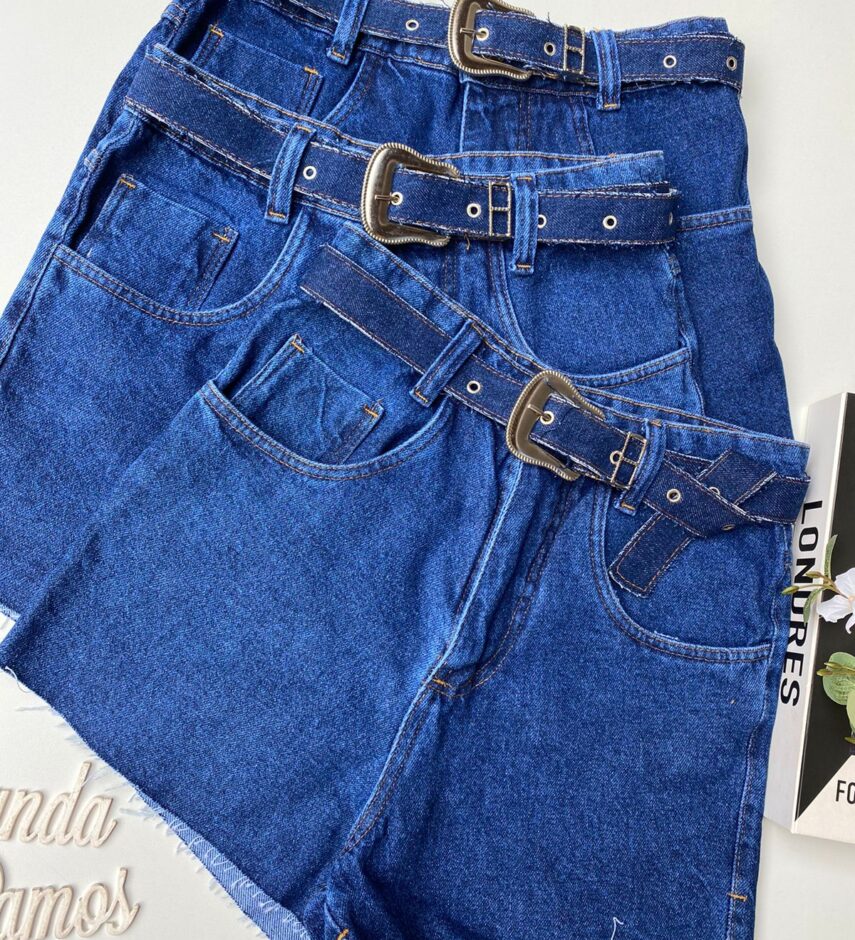 Short Jeans Feminino com Cinto 430 - Fernanda Ramos Store