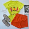 T-shirt Manga Curta Araras Tropical Summer Amarela Fernanda Ramos Store