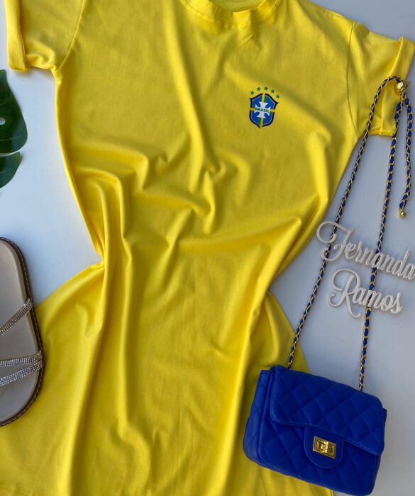 fernandaramosstore com br vestido camisetao curto com estampa amarelo