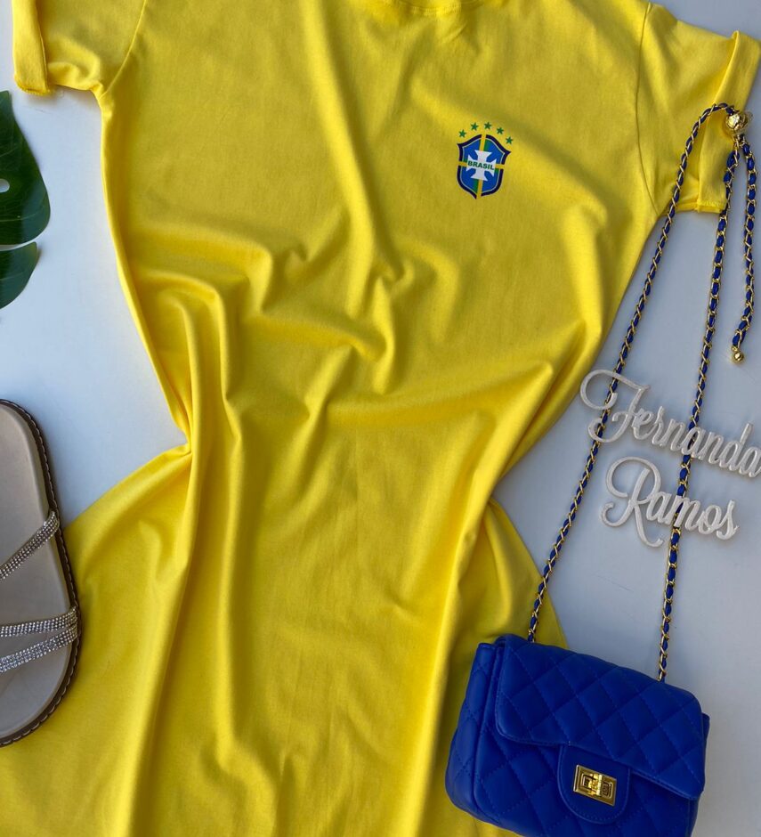 fernandaramosstore com br vestido camisetao curto com estampa amarelo
