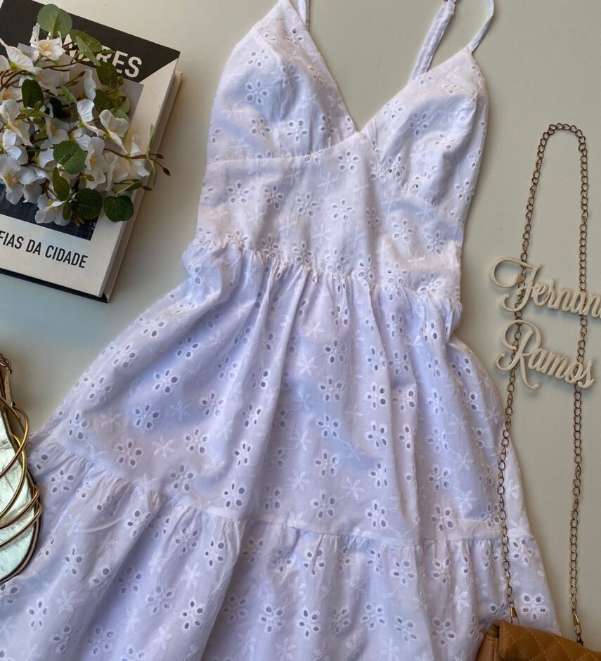 Vestido Curto Alcinha sem Bojo Laise Branco - Fernanda Ramos Store