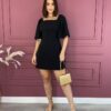 Vestido Curto com Bojo com Amarração Atrás Preto Fernanda Ramos Store