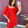 fernandaramosstore com br vestido curto com bojo com amarracao atras vermelho 2