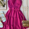 fernandaramosstore com br vestido curto com bojo fucsia com detalhe em amarracao 1